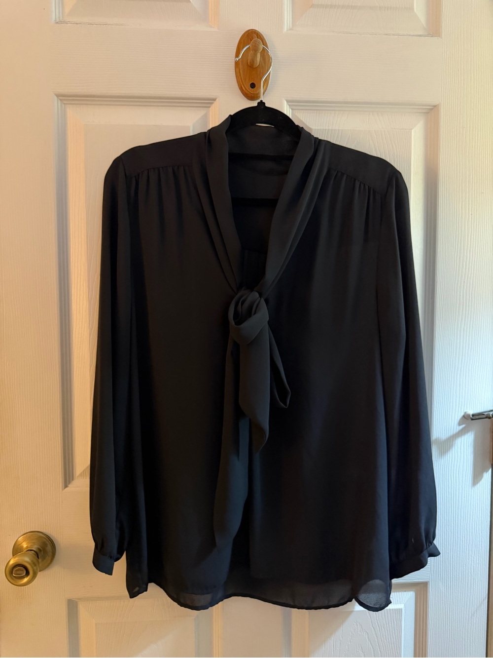 Juicy Couture Vintage Black Tie Neck Blouse